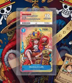 Monkey D Luffy - P-043 PROMO 2nd Anniversary Stamp ONE PIECE CCG ACE GRADING 10 - Image 1