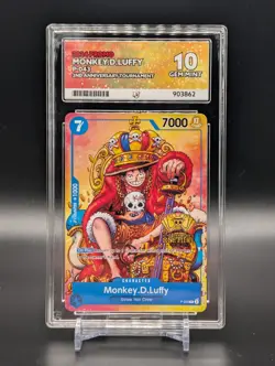 Monkey D Luffy - P-043 PROMO 2nd Anniversary Stamp ONE PIECE CCG ACE GRADING 10 - Image 2