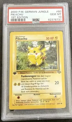 2000 Pokemon Jungle German Pickachu 1st Edition PSA 10 #60 - Image 1