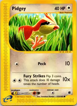 Pidgey 123/165 Common Expedition Base Set Pokemon NM - Image 1