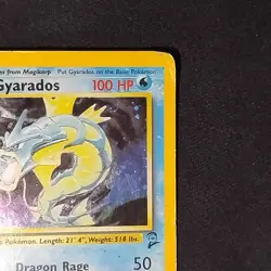 Pokemon TCG Gyarados Base Set 2 7/130 Unlimited Holo Rare HP Damaged - Image 3