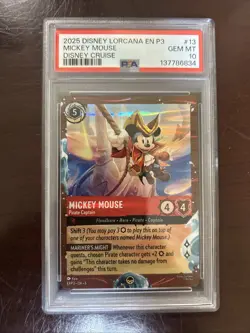 Disney Cruise Line Lorcana TCG Mickey Mouse Pirate Captain Foil Promo 13/P3 - Image 1