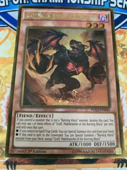Yugioh Graff, Malebranche Of The Burning Abyss PGL3-EN044 1st Edition NM - Image 1
