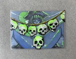 Magic MTG Altered Painted Island Pirate Anime Girl by white_alters - Image 1