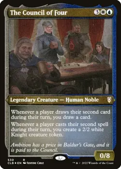 The Council of Four 530 Etched FOIL Rare Baldur's Gate MTG Near Mint - Image 1