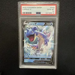 PSA GEM MINT 10 - 2020 POKEMON SWORD & SHIELD #049 LAPRAS V - Image 1