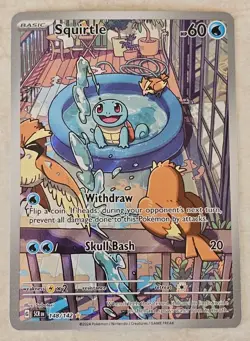 Pokemon Squirtle TCG Stellar Crown Illustration Rare Holo Card 148/142 Sv07 - Image 1