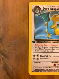 1st Edition Dark Dragonite Rare - Team Rocket 22/82 - Vintage Pokemon Card - LP - Image 2