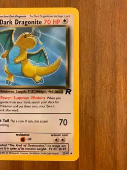 1st Edition Dark Dragonite Rare - Team Rocket 22/82 - Vintage Pokemon Card - LP - Image 3