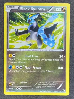 Pokemon Black Kyurem Cracked Ice Holo 100/149 BCR Boundaries Crossed MP - Image 1