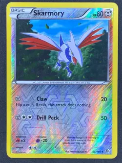Pokemon Skarmory Reverse Holo 95/149 BCR Boundaries Crossed LP - Image 1