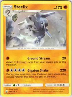 Steelix – Pokemon TCG SM Unified Minds 104/236 Rare NM - Image 1