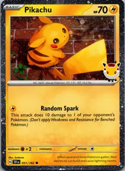 Pokemon TCG Pikachu 051/162 Pokemon Day Promo NM Condition - Image 1