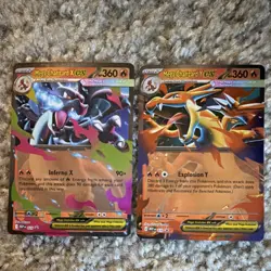 Pokemon TCG 2 Card Mega Charizard EX Lot - Mega Charizard X, Mega Charizard Y - Image 1