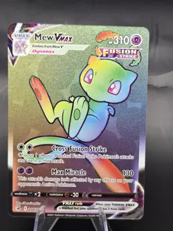 Pokemon Mew VMAX 268/264 Fusion Strike Secret Rare Full Art Holo Psychic - Image 1
