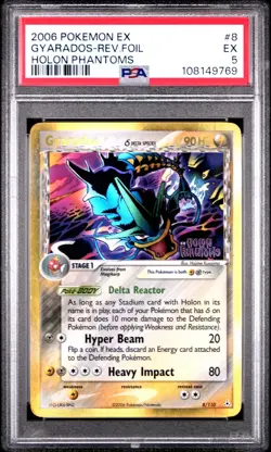 2006 POKEMON EX HOLON PHANTOMS GYARADOS DELTA SPECIES PSA 5 EX #8 - Image 1