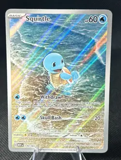 Pokemon TCG Squirtle 170/165 Scarlet & Violet 151 Illustration Rare Holo Card - Image 1