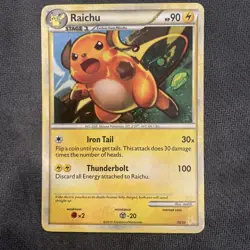 Raichu 30/30 HOLO Pokemon HGSS Trainers Kit: Gyarados & Raichu 2010 LP - Image 1