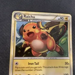 Raichu 30/30 HOLO Pokemon HGSS Trainers Kit: Gyarados & Raichu 2010 LP - Image 3