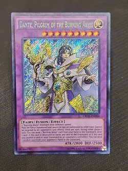YuGiOh Dante, Pilgrim of the Burning Abyss Secret Rare 1st Edition CROS-EN084 NM - Image 1