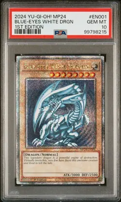 2024 YU-GI-OH! MP24-EN001 BLUE-EYES WHITE DRAGON 1st EDITION 25TH PSA 10 - Image 1