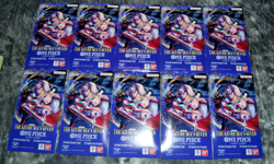 Lot of 10 - One Piece OP14 OP-14 The Azure Sea’s Seven Sleeved Booster Pack - Image 1