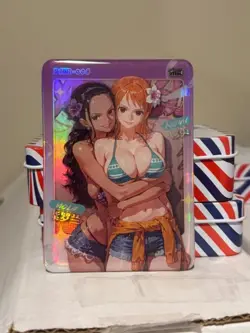 (A1) One Piece Robin Nami Acrylic Card Anime Doujin Waifu Card - Image 1