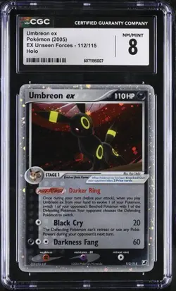 CGC 8 UMBREON EX 112 UNSEEN FORCES POKEMON NM/ MINT - Image 1