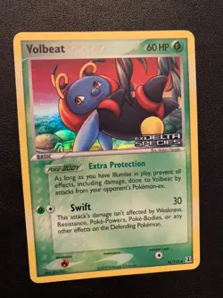 Pokemon Ex Delta Species Volbeat 56/113 Reverse Holo Stamped - Image 1
