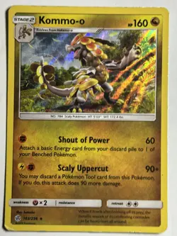 Kommo-o Holo SM - Cosmic Eclipse 163/236 MP-LP Pokemon Card - Image 1