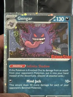 Pokemon Gengar Holo GameStop Promo – 3 SWIRL Holo – Rare Collectible SEALED - M - Image 2