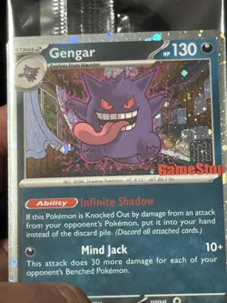 Pokemon Gengar Holo GameStop Promo – 3 SWIRL Holo – Rare Collectible SEALED - M - Image 3