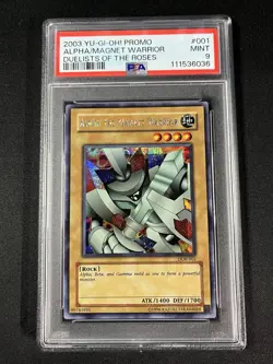 Alpha the Magnet Warrior DOR-001 Duelist of the Roses 2003 Yugioh Promo PSA 9 - Image 1