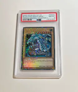 PSA 8 2022 Yu-Gi-Oh! Blue-Eyes White Dragon #HAC1-EN001 Ultra Rare 1st Ed DT - Image 1