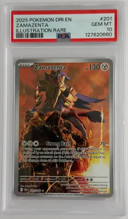 PSA 10 Gem Mint Zamazenta 201/182 Sv10: Destined Rivals Holo Pokemon TCG - Image 1
