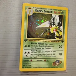 Pokemon TCG Gym Challenge 1st Edition Koga’s Beedrill 9/132 HOLO SWIRL Rare - Image 2