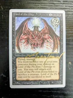 MTG REVISED Lord of the Pit SIGNED IN GOLD BY MARK TEDIN - Image 1