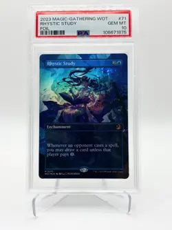 PSA 10 GEM MINT Rhystic Study Borderless Anime FOIL MTG WoT Enchanting Tales 71 - Image 1