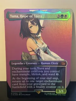Yuna, Hope of Spira (Borderless Foil) - Final Fantasy Mythic MTG 404 - Image 1