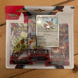 Pokemon S&V Obsidian Flames Triple Blister Pack Eevee - New & Sealed - Image 1