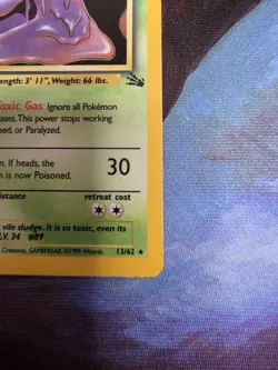 Muk 1999 Pokemon 13/62 Holo-Foil Rare Fossil Unlimited WOTC 🔥 - Image 4