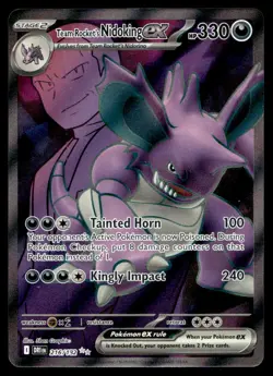 NM Destined Rivals Team Rocket's Nidoking ex Ultra Rare 216/182 2018 Pokemon TCG - Image 1