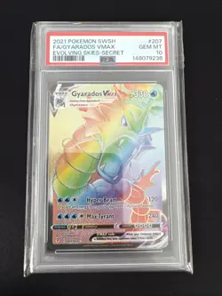 Gyarados VMAX 207 (secret) Pokemon Evolving Skies PSA 10 - Image 1