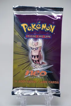Pokemon Neo Destiny Booster Pack Noctowl Art English Factory Sealed Vintage - Image 2