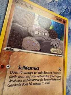 Geodude Reverse Holo 53/92 Rare Pokemon Card EX Legend Maker Stamped LP - Image 3