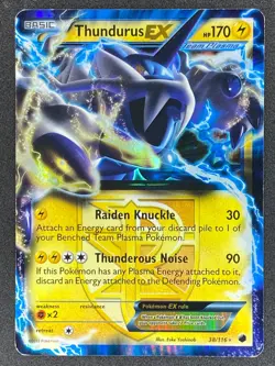 Pokemon Thundurus EX Team Plasma 38/116 PLF Plasma Freeze LP - Image 1