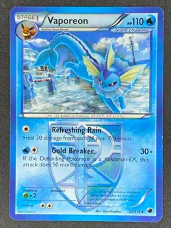 Pokemon Vaporeon Team Plasma 20/116 PLF Plasma Freeze NM - Image 1