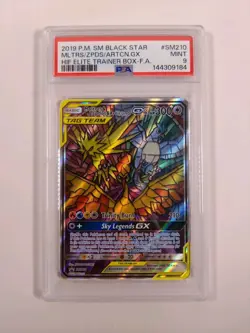 Pokemon TCG - Moltres, Zapdos & Articuno GX PSA 9 Mint - SM210 Black Star Promo - Image 3