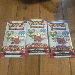 New & Sealed - Pokemon - Scarlet & Violet - Paldea Evolved - Fun Pack x3 - Image 1