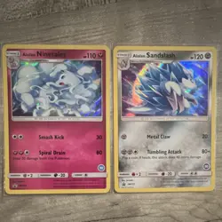 Pokemon Alolan Trainer Kit Ninetales & Alolan Sandslash SM127 SM128 Holo - Image 1